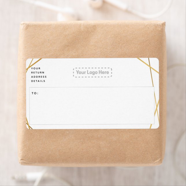 Etikett för Geometric guld Fraktsedel (Insitu)