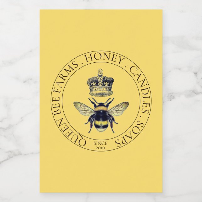 Etikett för Golden Bee-produktbehållare (Singel etikett)