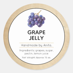 Etikett för Grape Sylt eller Jelly Canning Burk