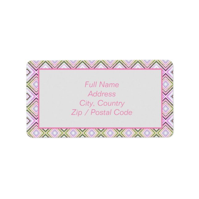 Etikett för Grått-Rosa och limadress Adressetikett (Framsidan)