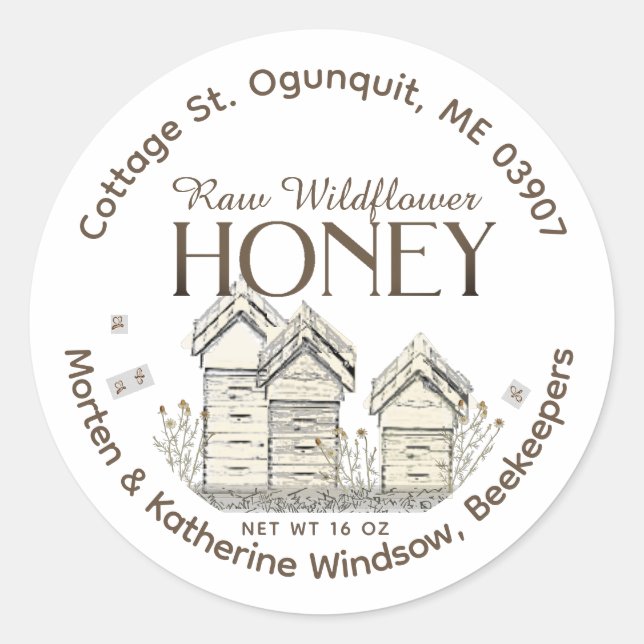 Etikett för grundläggande biodlarnas bakgårdshisto (Framsida)