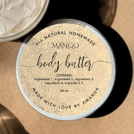 Etikett för guldfolie Homemade BODY BUTTER