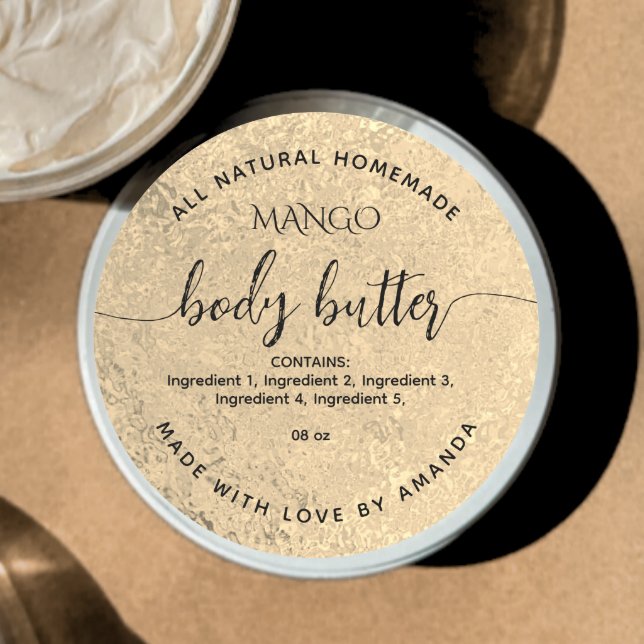 Etikett för guldfolie Homemade BODY BUTTER (Skapare uppladdad)