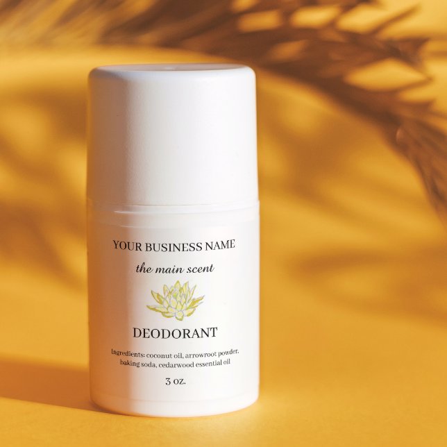 Etikett för gult av lotus deodorant deodorant (Skapare uppladdad)