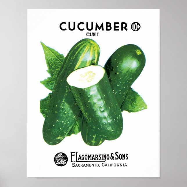 Etikett för gurkutsäde poster (Framsidan)