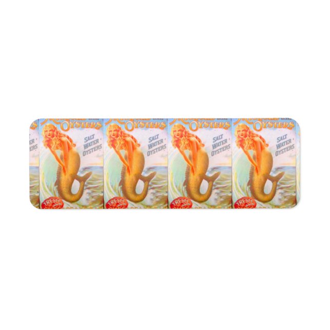 Etikett för gyllene sjöjungfruars returadress (Framsidan)