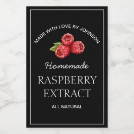 Etikett för hallonextrakt