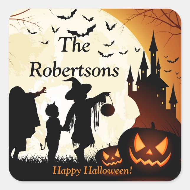 Etikett för halloween fest Favor Candy Bag-etikett (Framsida)