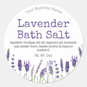 Etikett för handgjord badsalt av lavender