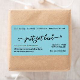 Etikett för handskriven Funny Chicken Egg-kartong Fraktsedel