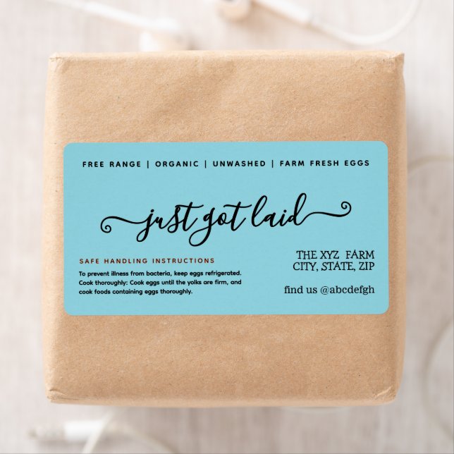 Etikett för handskriven Funny Chicken Egg-kartong Fraktsedel (Insitu)