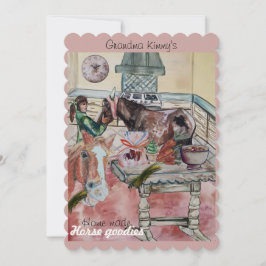 etikett för hästhattar julkort