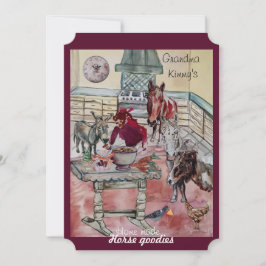 etikett för hästhattar julkort