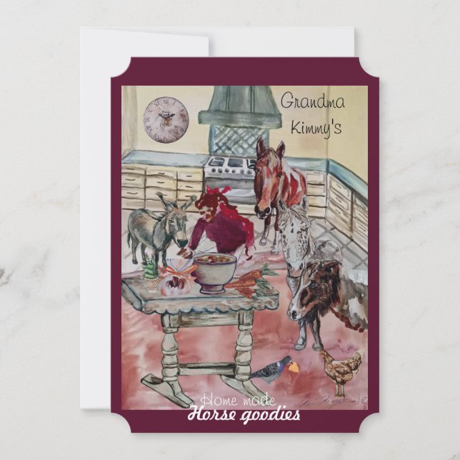 etikett för hästhattar julkort (Framsida)