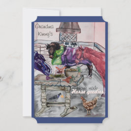 etikett för hästhattar julkort