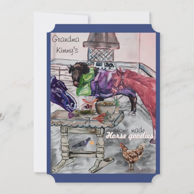 etikett för hästhattar julkort (Framsida)