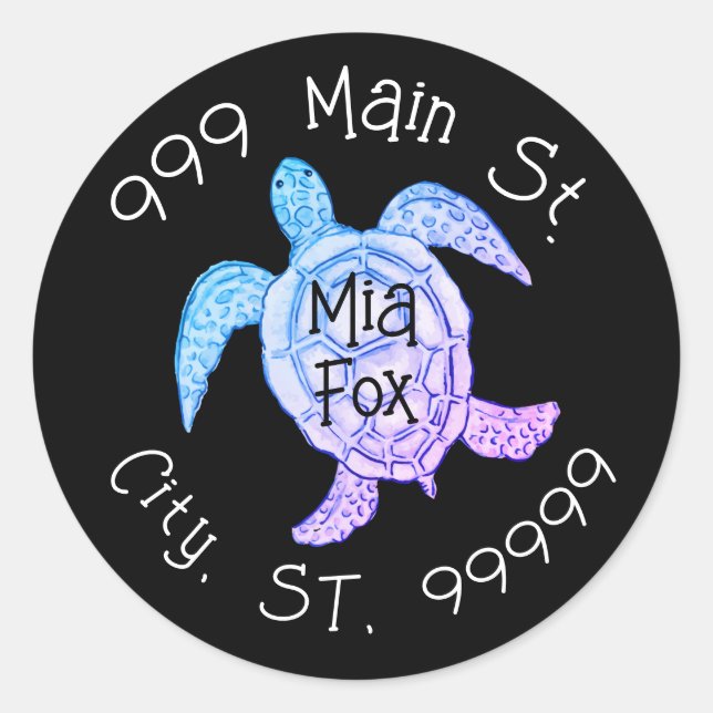 Etikett för havssköldpadda (Framsida)