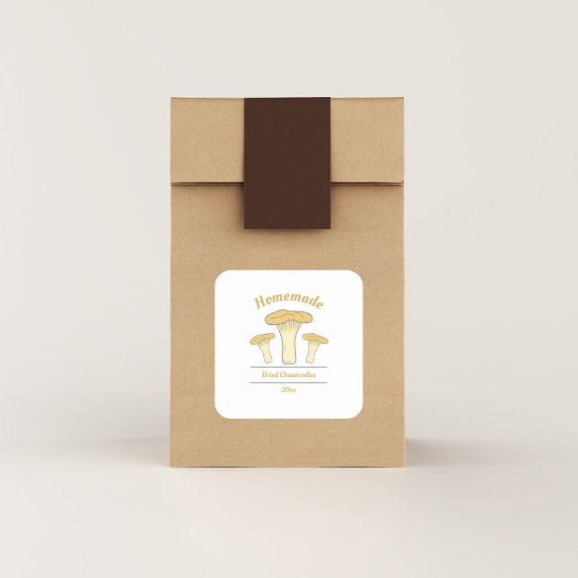 Etikett för hemburna eller torkade kantereller (Dried Chanterelles Label Sticker)
