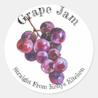 Etikett för hemgjord grapejam till syltburkar