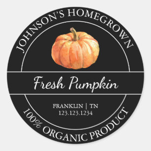 Etikett för hemodlad trädgård Fresh Organic Pumpki