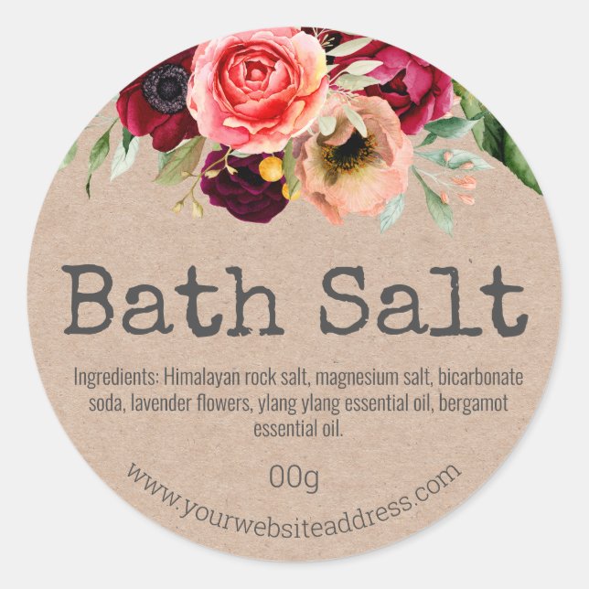 Etikett för homemade Bath Salt (Framsida)