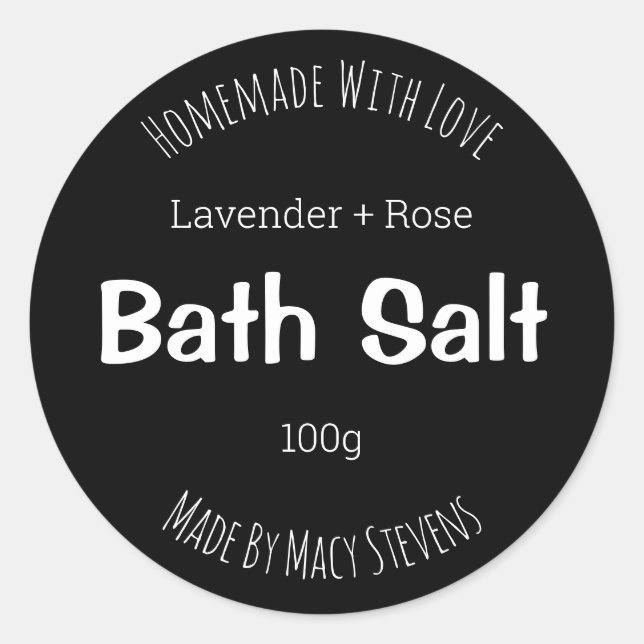 Etikett för homemade Bath Salt (Framsida)