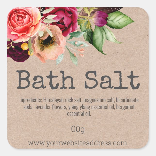 Etikett för homemade Bath Salt (Framsida)