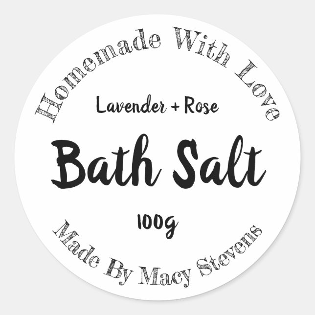 Etikett för homemade Bath Salt (Framsida)