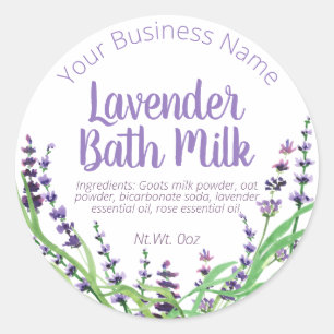 Etikett för Homemade Lavender Bath Mjölk