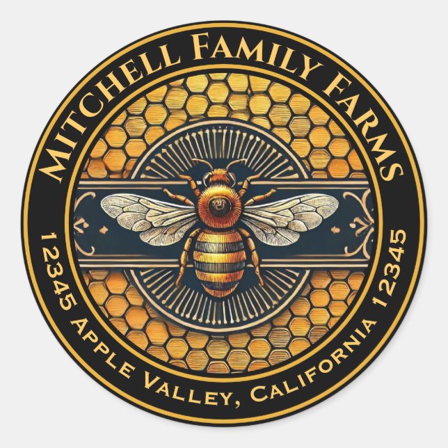 Etikett för honungsbin (Framsida)
