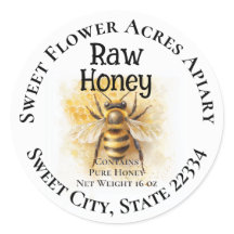Etikett för honungsbin Honung Apiary Business Flas