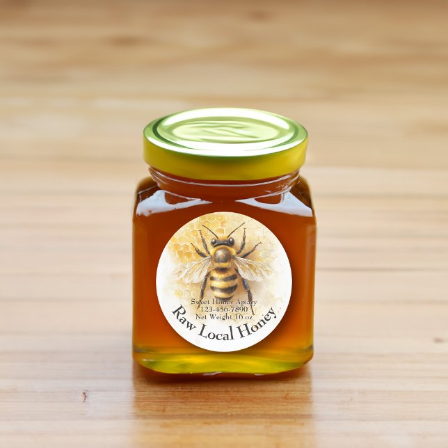 Etikett för honungsbin Honung Apiary Business Flas (custom honey jar sticker label
)