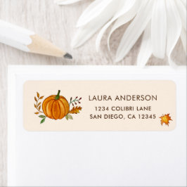 Etikett för höstpumpa returadress etikett