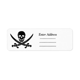 etikett för huvudadress Sticker Halloween Pirat Returadress Etikett