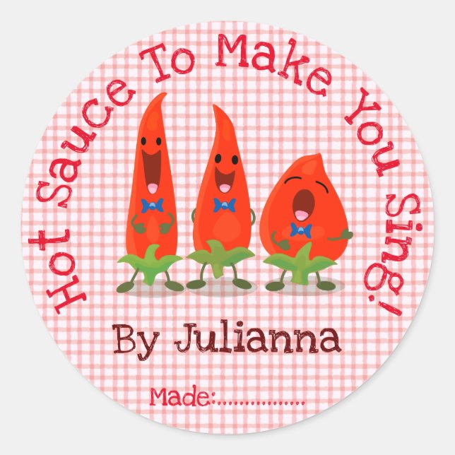 Etikett för illustration av tecknaden Cute chili p (Framsida)