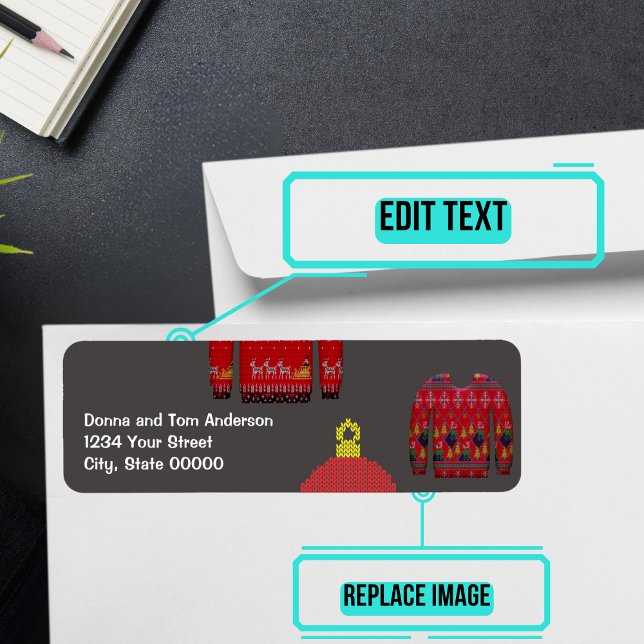 Etikett för inbjudningar till Julfest med mjuk söt Returadress Etikett (Please enjoy our design and see the others in the collection.)