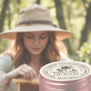 Etikett för ivoriansk blomswax Lip Balm