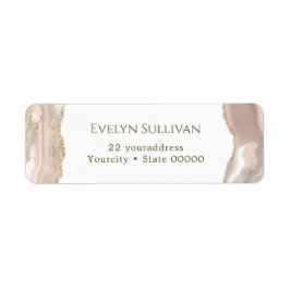 Etikett för ivoriansk guld-agate-adress returadress etikett