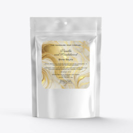 Etikett för ivoriansk och Guld Marble Bath Salts P
