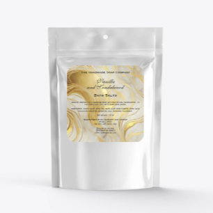 Etikett för ivoriansk och Guld Marble Bath Salts P