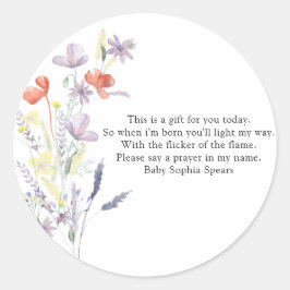 Etikett för jodblommor - Prayer Candle