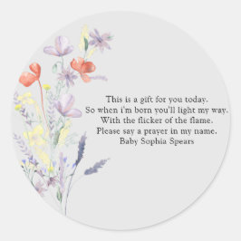 Etikett för jodblommor - Prayer Candle