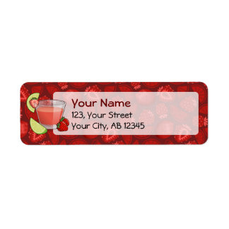 Etikett för jordgubbsbär Daiquiri Returadress Etikett