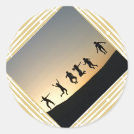 Etikett för julfotopapper i Beige