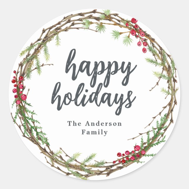 Etikett för julklapp Grey Glad helg Gift (Framsida)