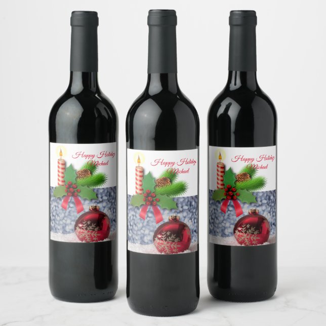 Etikett för julmat och dryck (Flaskor)