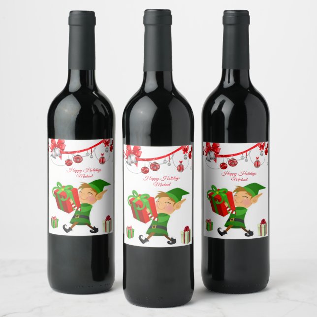 Etikett för julmat och dryck (Flaskor)