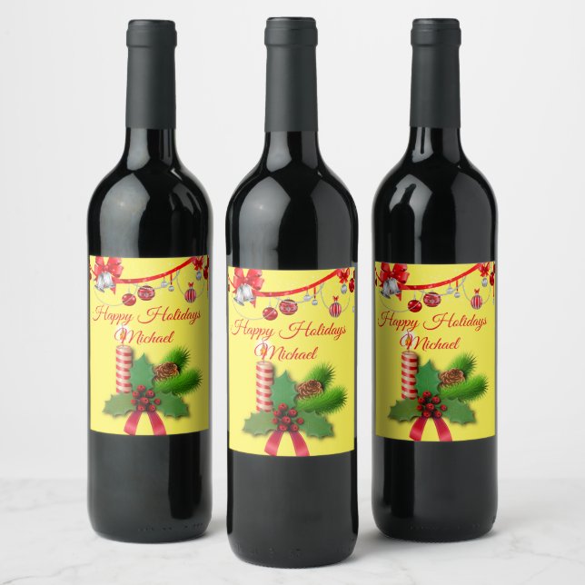 Etikett för julmat och dryck (Flaskor)