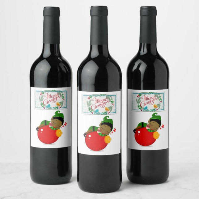 Etikett för julmat och dryck (Flaskor)