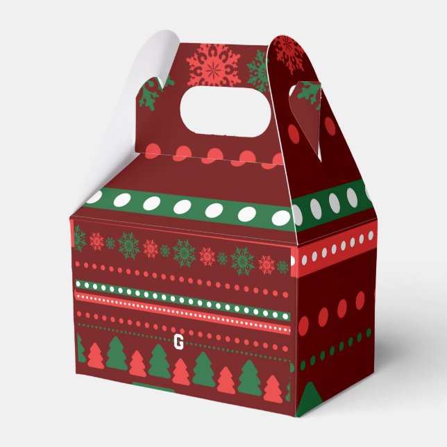 Etikett för julmat och dryck presentaskar (Framsidan Sidan)